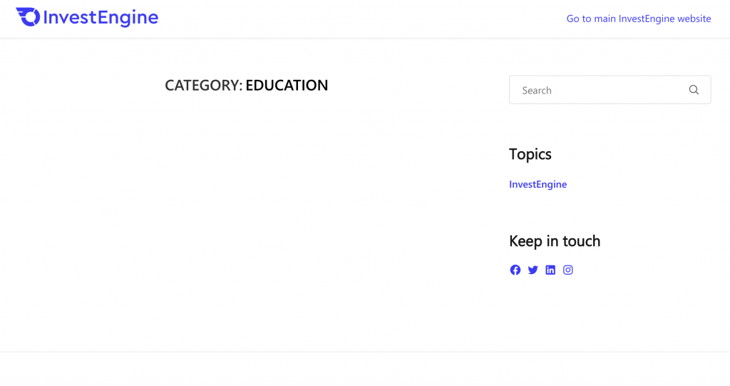 InvestEngine education category is empty