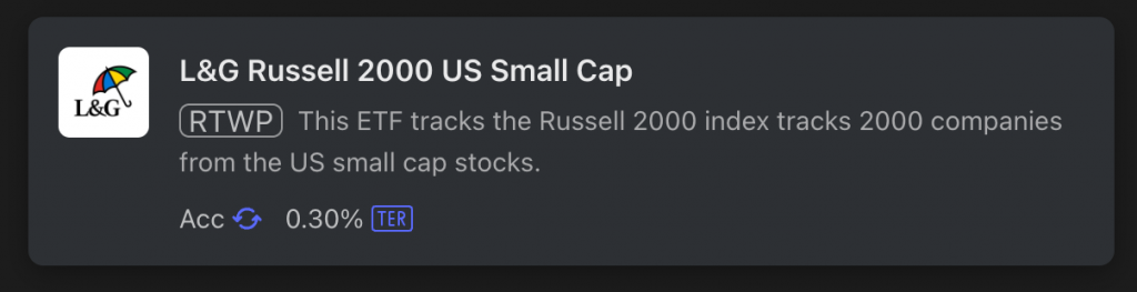 RTWP - Russel 2000 Small Cap Index ETF
