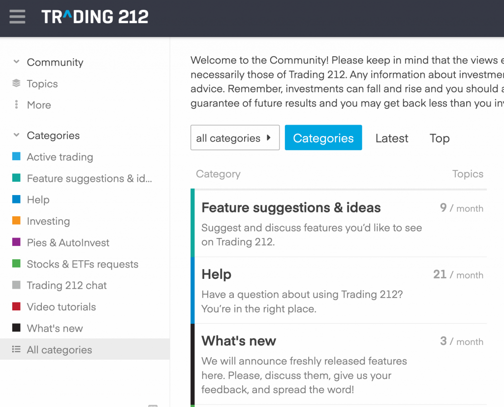 Image of Trading 212 forums