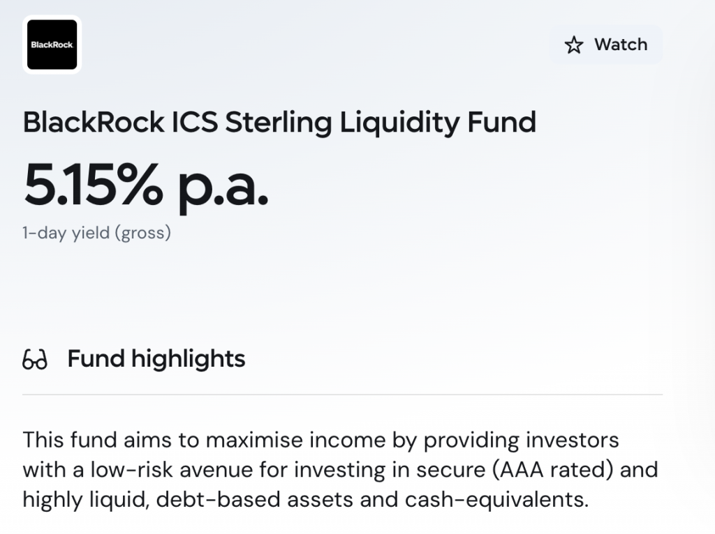 Illustration of BlackRock ICS Sterling Liquidity Fund highlights